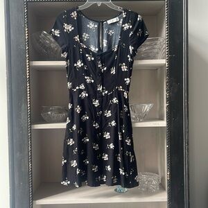 NWOT Hollister black dress with pink and white floral print. Size XS